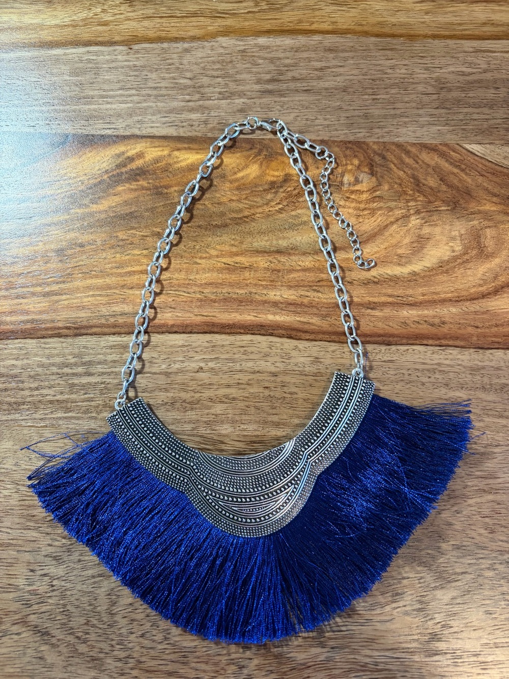 paparazzi Royal Blue Fringe Statement Necklace